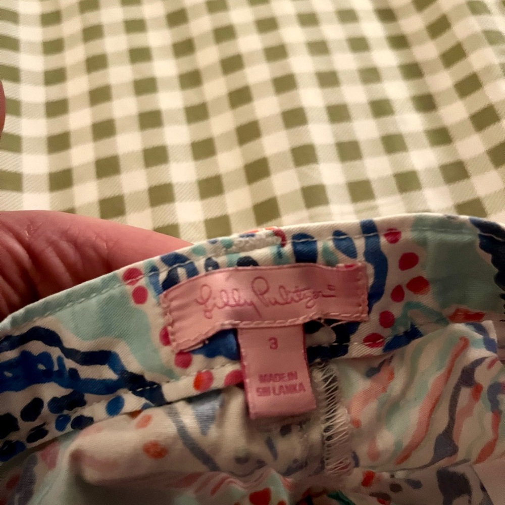 Lilly Pulitzer Girls 3T Coral and Blue Seashell Shorts - Picture 5 of 5